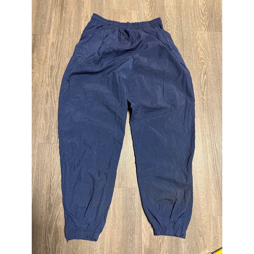 Vintage 90s Nike Track Pants Navy Blue Crinkle Nylon Joggers Mens Large